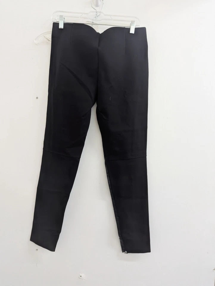 Lauren Ralph Lauren Faux Leather Panel Leggings Size 6 Black Stretch Slim Fit Ma - Image 4 of 4