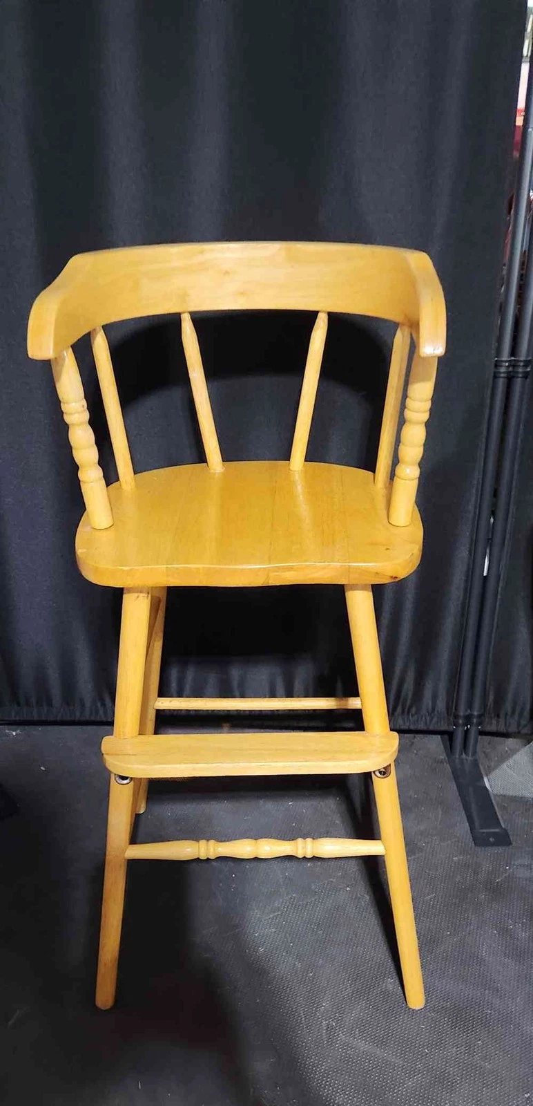 Wood High Chair Spindle Back Foot Rest