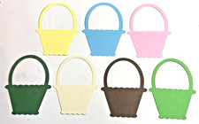 6 Easter Basket Die Cut Embellishment Scrapbook Card Choice of Color