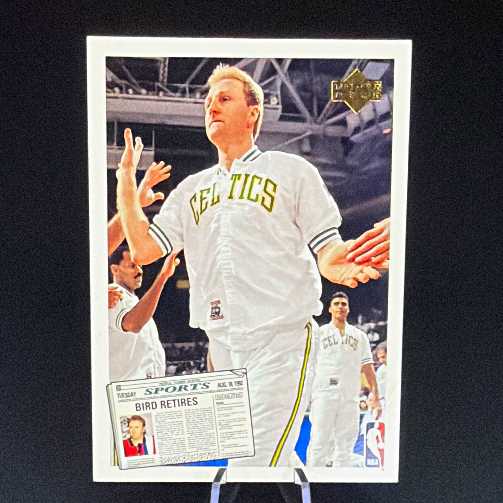 Upper Deck 1992 SR1 NBA 2-Card Lot Larry Bird Retires & Magic Retires
