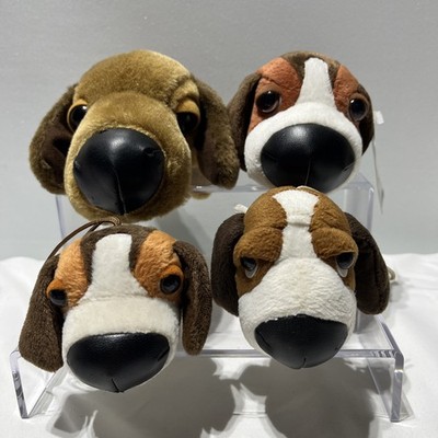 The Dog Artlist Collection Big Head Nose Plush Stuffed Animal Toy Lot of 4 VTG