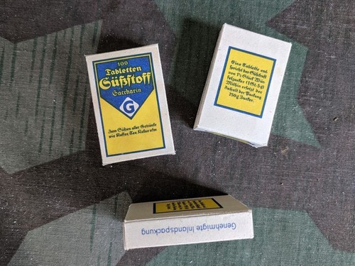 1 x WWII German Süßstoff Saccharin Sugar Substitute Tablets Orig Full Box 1940s