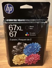 Genuine HP 67XL Black  67 Tri-Color 2 Pack Ink Cartridges 3YP30AN Exp Oct 2027