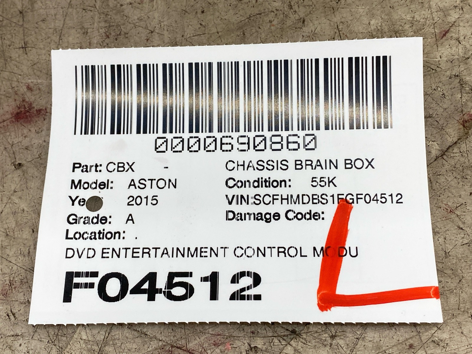 2015 ASTON MARTIN RAPIDE DVD ENTERTAINMENT CONTROL MODULE UNIT AH42-19A164-AD