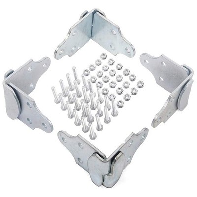 ELITEWILL 4 Sets Trailer Wood Sides Brackets Latch Rack universal, Silver 