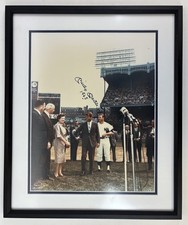 MICKEY MANTLE SIGNED PHOTOGRAPH | WITH ROBERT KENNEDY JR AT YANKEE STADIUM