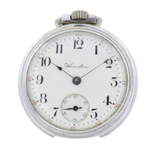Antique 18s 1907 Hamilton 17 Jewel Mechanical Pocket Watch 924 Chrome USA