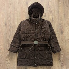 Jeans Moschino Made In Italy Doudoune femme avec ceinture marron