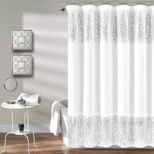 Shimmer Sequins Shower Curtain Single 70" W X 72" L Silver - Sequin Shower Curta