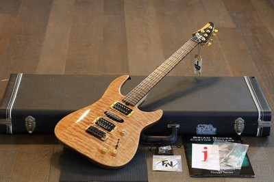 2001 Brian Moore C90-P Custom HSH Electric Guitar Quilt Natural + OHSC