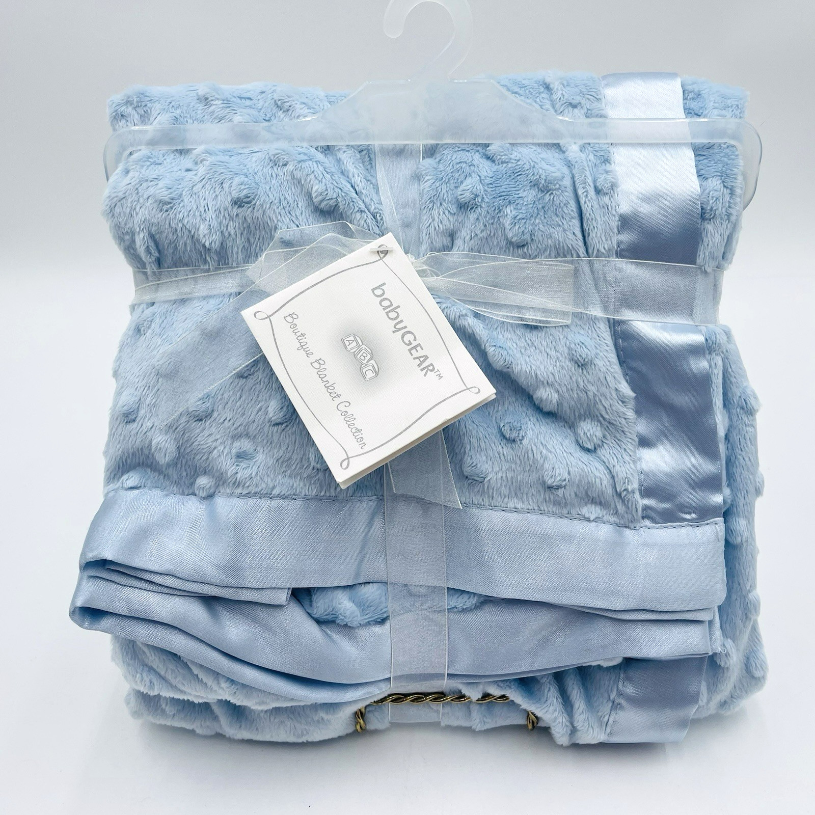 Baby Gear Baby Blanket Minky Satin Trim Blue