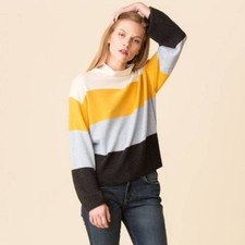 Veronica Beard FAB Faber Color Blocked Sweater Knit 100 Cashmere Size XS