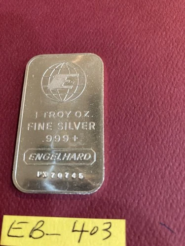 ENGELHARD 1 OZ. .999 FINE SILVER BAR BIG E