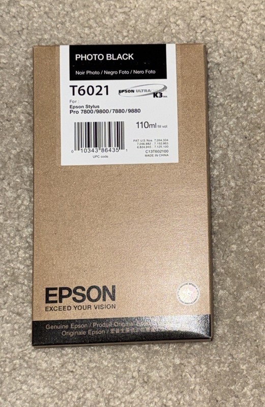 Genuine Epson T6021 Photo Black UltraChrome K3 Ink Cartridge (110ml) (01/2016)