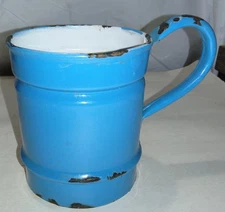 Vtg Blue White Enamelware Graniteware Coffee Pot Perculator Strainer Top Portion