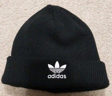 Adidas Black Beanie Adult One Size Acrylic Pull-On White Embroidered Logo
