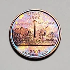 TONED 2007 S UTAH STATE WASHINGTON QUARTER CLAD PROOF UNC #P3683