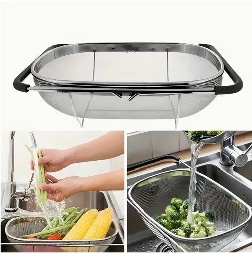 Expandable Stainless Steel Filter with Fine Mesh And Drain Basket - Picture 5 of 10