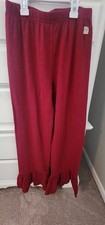 Wildflowers Girls Size 14 Maroon Burgandy Ruffles Pants Knit Pull On