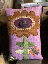 Primitive Sunflower & Butterfly Bowl Filler Pillow Tuck THREADBARE PRIMITIVES