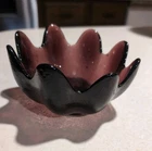 BLENKO Art Glass Lotus Bowl, Amethyst Purple, Signed  2000, Richard Blenko