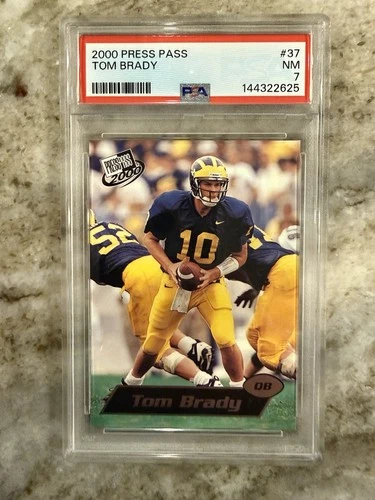2000 Press Pass Tom Brady Rookie RC #37 Wolverines PSA 7 Patriots / Buccaneers
