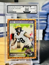 2025 Score Football Colston Loveland Rookie GMG Graded 10 Gem Mint 💎 RC Bears