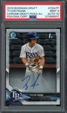 2018 Bowman Chrome Autographs #CDA-TF Tyler Frank PSA 9 PSA/DNA AUTO 10 GEM MINT