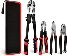 4-Piece Bolt Cutter Set – 14" Heavy Duty & 8" Mini Wire Cutters