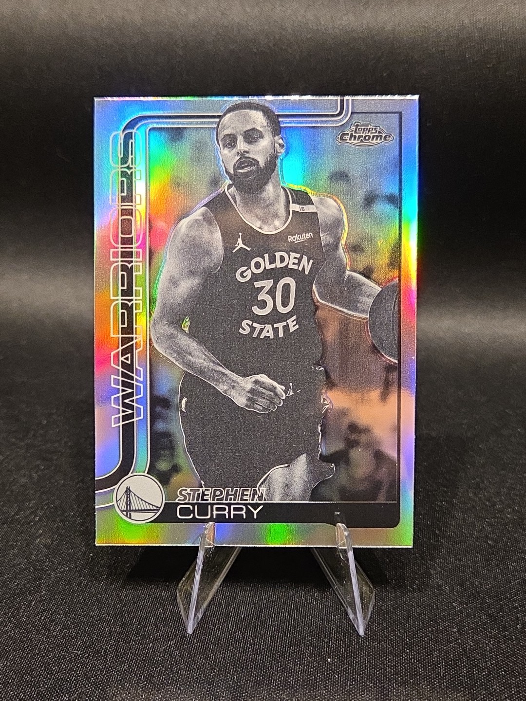 2025-26 Topps Chrome Stephen Curry Negative Refractor #201 Warriors