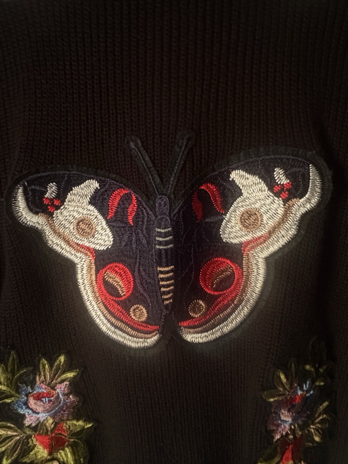 Bloomingdales AQUA Embroidered Patch Cardigan Swe… - image 11