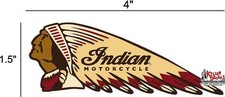  IND-2-L 4" LEFT INDIAN MOTORCYCLE WAR BONNET STICKER DECAL