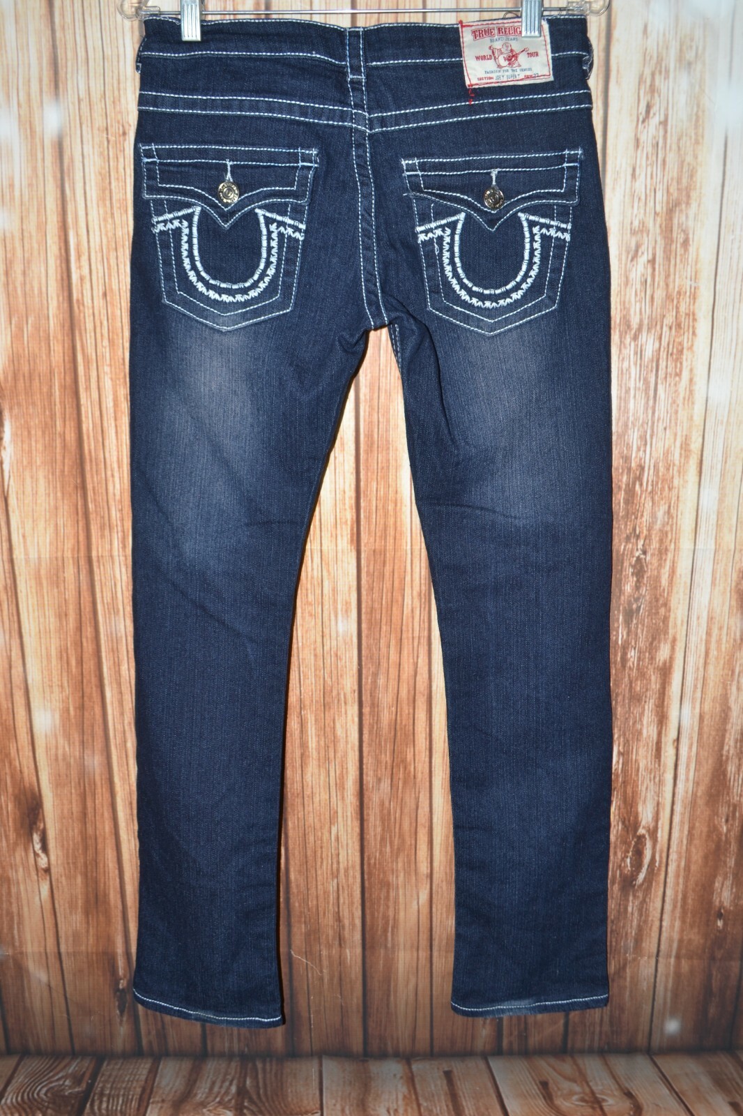 True Religion Women's Joey Super T Thick Stitch U Denim Jeans Sz 27x31 thumbnail 6