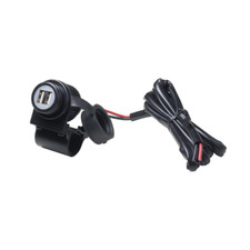 DOPPIA PRESA DUAL USB UNIVERSALE PER MANUBRIO MOTO RICARICA CELLULARE GPS