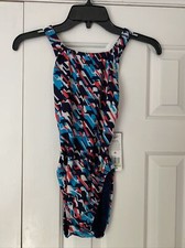 Speedo Women's Swimsuit Pro LT Size 30 Navy Red White NWT 54