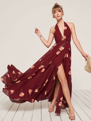 reformation velvet wrap dress