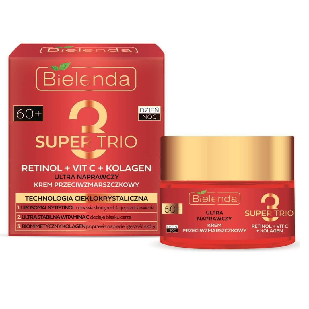 Bielenda Super Trio Retinol Vit C Collagen Repairing Anti-Wrinkle 60+ Cream 50ml