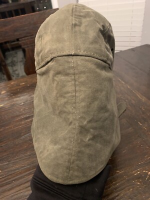 Vintage Genuine Filson Wax Cotton Tin Cloth Windfowl EarFlap Vintage Genuine Filson Wax Cotton Tin Cloth Windfowl EarFlap