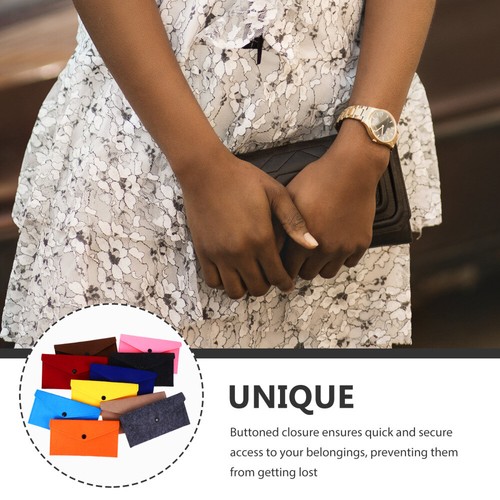 10 Pcs Mobile Phone Storage Bag Felt Pouch Envelope Pockets - Imagen 10 de 12