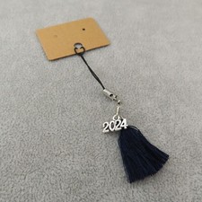 Class of 2024 NAVY TASSEL Cell Phone Charm Graduation Gift School Pride '24 Grad
