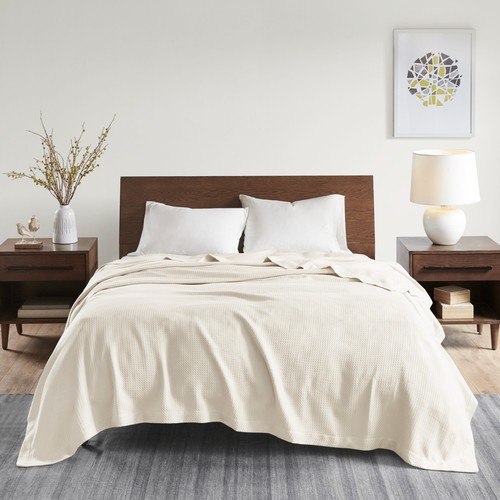Madison Park Cotton Luxury Blanket Soft Cozy 100%Egyptian Cotton for Bed or Sofa - Picture 6 of 52