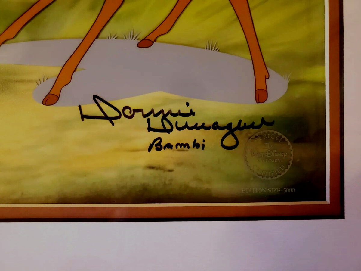 🟧 Bambi Faline Sericel Disney cel Signed Original Voice Bambi