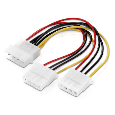 Netzteil Y-Kabel für 4-Polig IDE-/Molex-Strom-Stecker, 15 cm mehrfarbig