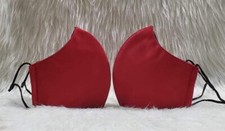 2 Pack Red Adult Unisex Adjustable Face Masks