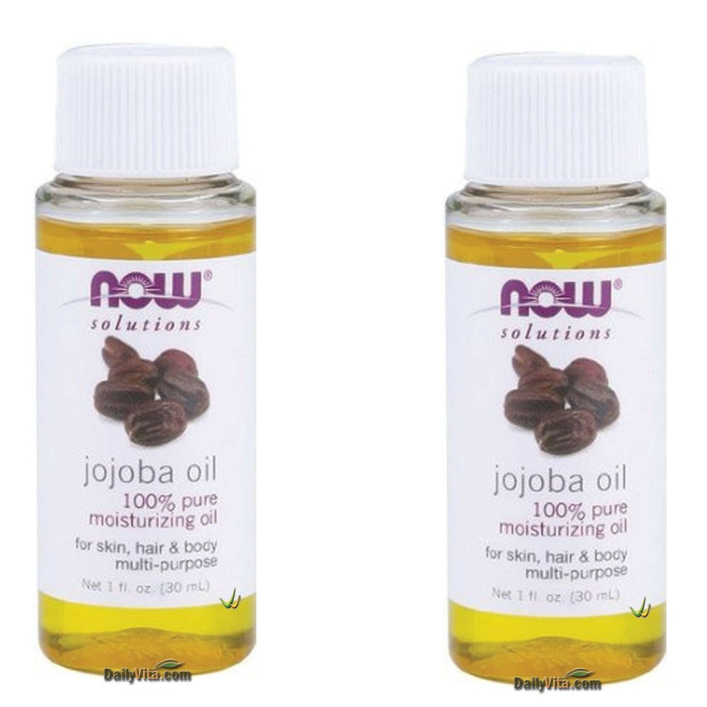 2 x NOW FOODS 100% Pure Jojoba Oil 1 oz Moisturizing Skin Hair Body