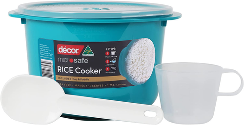 Decor Rice Cooker with Rice Paddle and Measuring Cup, Teal, 2.75 Litre Capacity - Picture 11 of 12