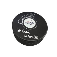 JAKUB VRANA Signed Washington Capitals Puck - 1st Goal 12-09-16