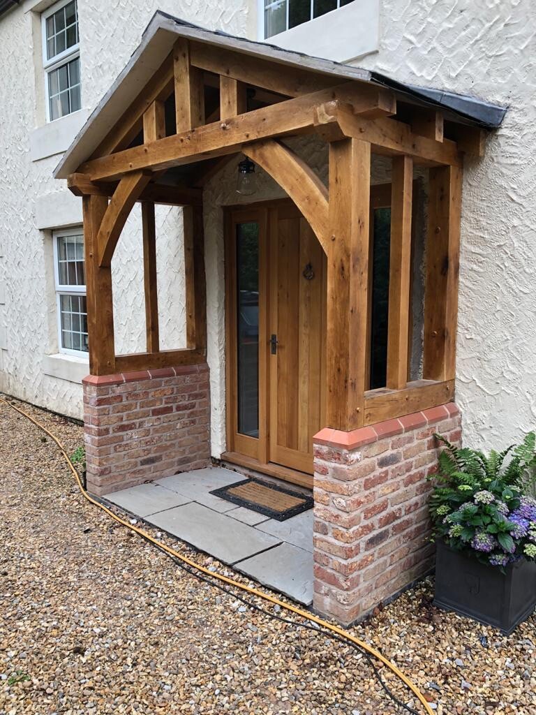 Oak Porch. Oak Canopy. Custom Made To Measure. Oak Porch Kits. Oak