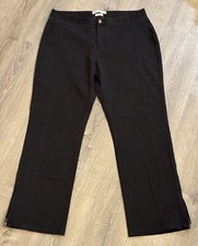Tommy Hilfiger Stretch Vtg Black Straight Leg Dress Pants Zipper Ankles Women 16