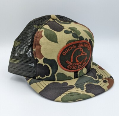 Vintage Ducks Unlimited Area Committee 10/30 Club Camo Snapback Hat USA  Made UK